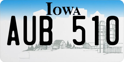 IA license plate AUB510