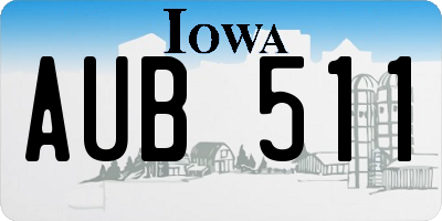IA license plate AUB511