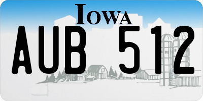 IA license plate AUB512