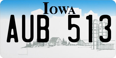 IA license plate AUB513