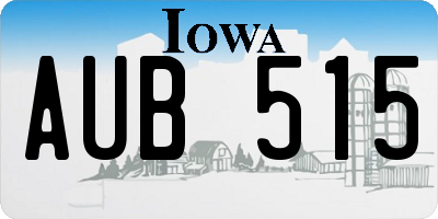 IA license plate AUB515