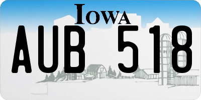IA license plate AUB518