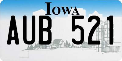 IA license plate AUB521