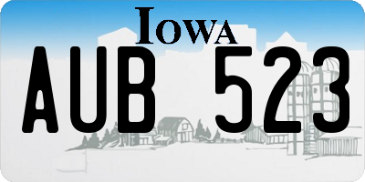 IA license plate AUB523