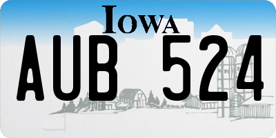 IA license plate AUB524