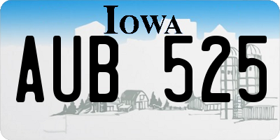 IA license plate AUB525