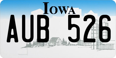 IA license plate AUB526
