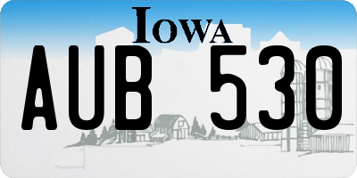 IA license plate AUB530
