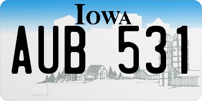 IA license plate AUB531