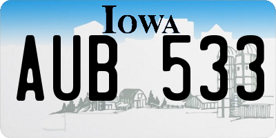IA license plate AUB533