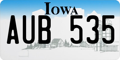 IA license plate AUB535