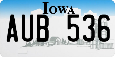 IA license plate AUB536