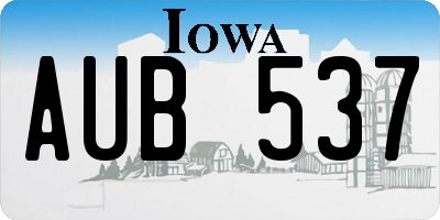 IA license plate AUB537