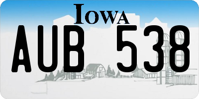 IA license plate AUB538