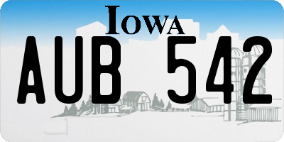IA license plate AUB542