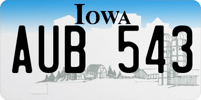 IA license plate AUB543