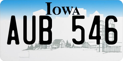 IA license plate AUB546