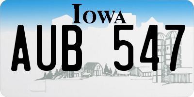 IA license plate AUB547