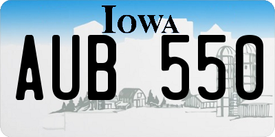 IA license plate AUB550