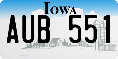IA license plate AUB551