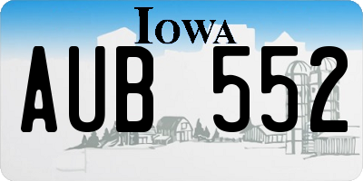 IA license plate AUB552
