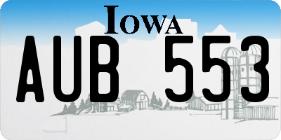 IA license plate AUB553