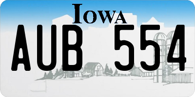 IA license plate AUB554