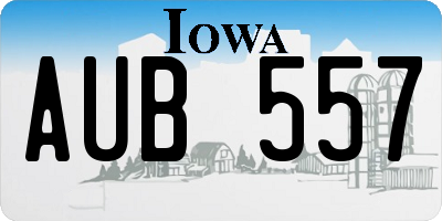 IA license plate AUB557