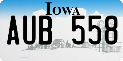 IA license plate AUB558