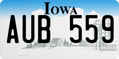 IA license plate AUB559