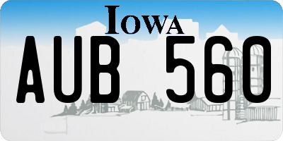 IA license plate AUB560