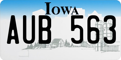 IA license plate AUB563