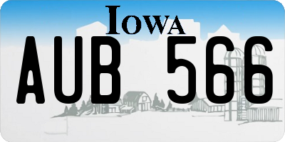IA license plate AUB566