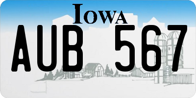 IA license plate AUB567