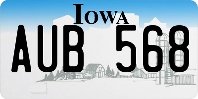 IA license plate AUB568