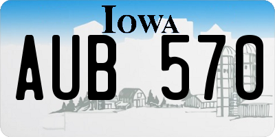 IA license plate AUB570