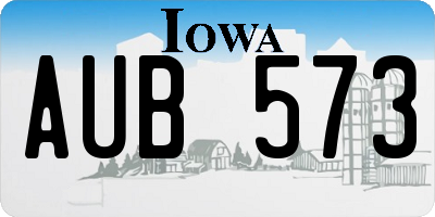 IA license plate AUB573