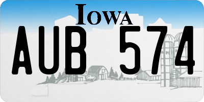 IA license plate AUB574
