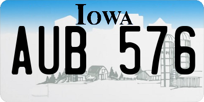 IA license plate AUB576