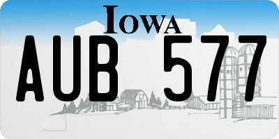 IA license plate AUB577