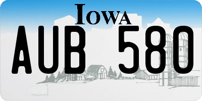 IA license plate AUB580