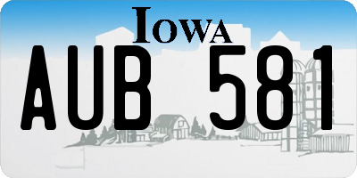 IA license plate AUB581