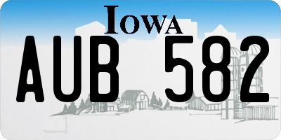 IA license plate AUB582