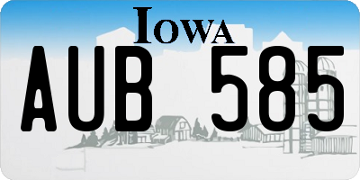 IA license plate AUB585