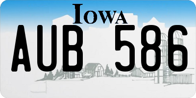 IA license plate AUB586