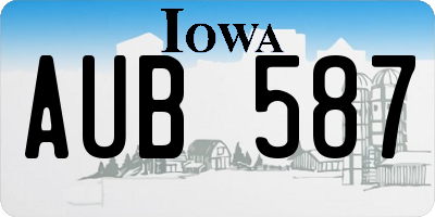 IA license plate AUB587