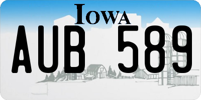 IA license plate AUB589
