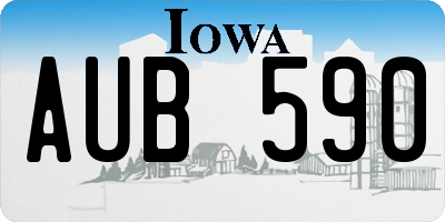 IA license plate AUB590