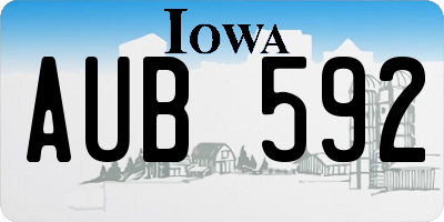 IA license plate AUB592