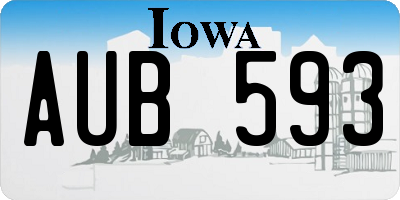 IA license plate AUB593